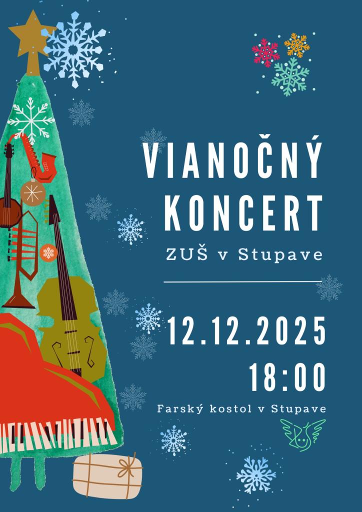 Vianočný koncert žiakov Základnej umeleckej školy sa uskutoční 12.12.2025 o 18:00 v kostole sv. Štefana v Stupave