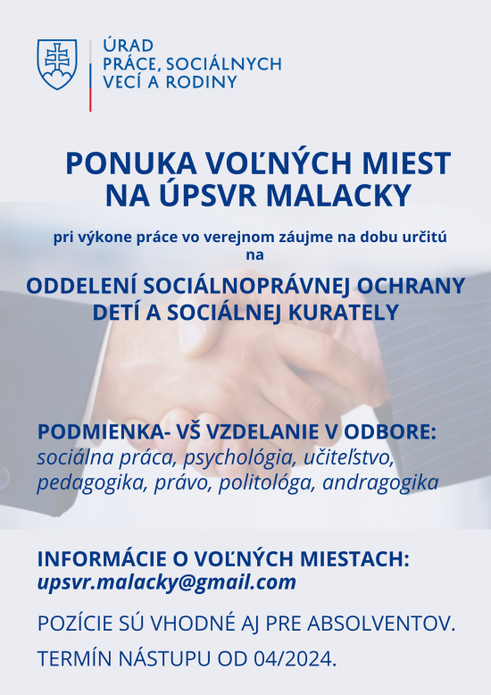 voľné pracovné miesta