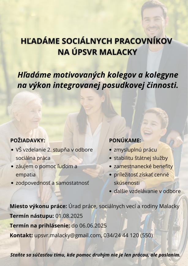ponuka práce Úrad práce Malacky