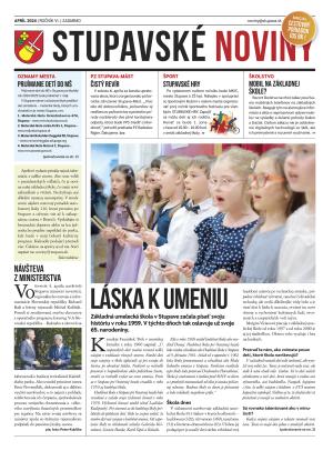 Titulka - Stupavské noviny, april 2024