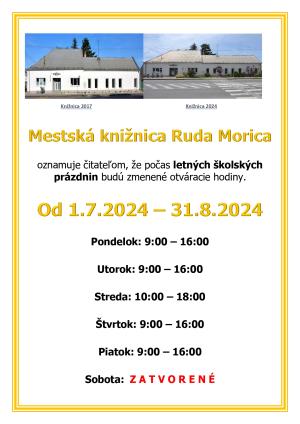 otváracie hodiny knižnice počas leta