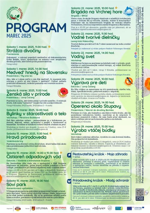 Program ekocentrum marec 2025