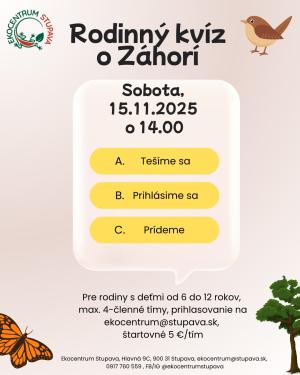 Rodinný kvíz plagátik ekocentrum
