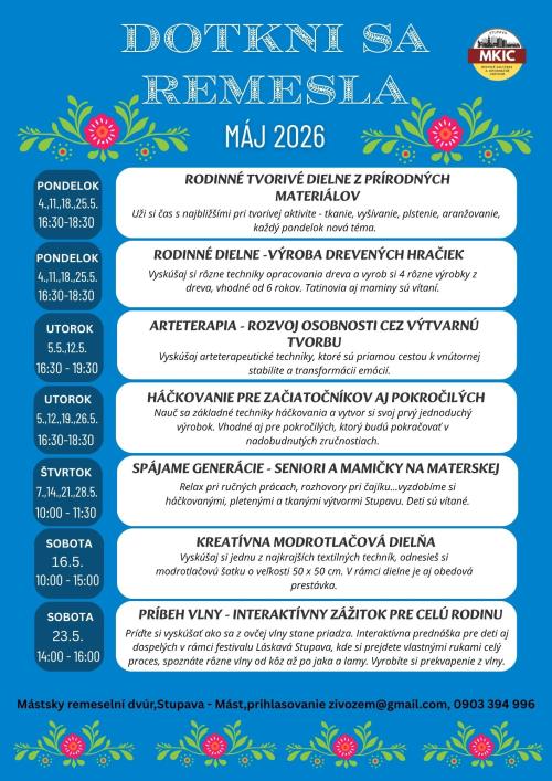 Dotkni sa remesla - program Máj 