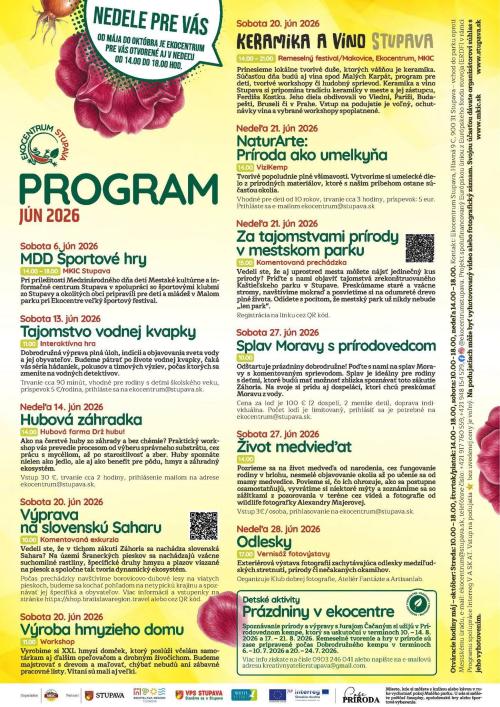 Júnový program Ekocentra - info o programe v texte správy. 