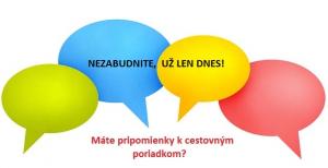 NEZABUDNITE, DNES MÁTE POSLEDNÚ MOŽNOSŤ PRIPOMIENKOVAŤ AKTUÁLNE CESTOVNÉ PORIADKY