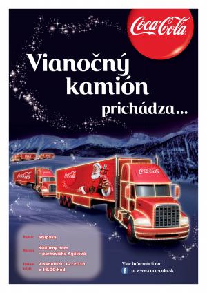 VIANOČNÝ COCA-COLA KAMIÓN OPÄŤ V STUPAVE