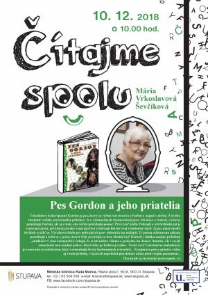 ČÍTAJME SPOLU – UŽ V PONDELOK V KNIŽNICI PES GORDON A PRIATELIA 