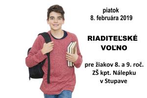 VOĽNO PRE ŽIAKOV 8. A 9. ROČNÍKA