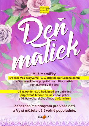 UŽ DNES PODUJATIE KU DŇU MATIEK