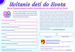 UVÍTANIE DETÍ DO ŽIVOTA
