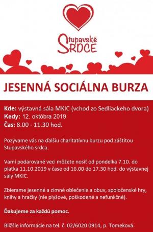 UŽ DNES JESENNÁ SOCIÁLNA BURZA