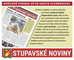 APRÍLOVÉ VYDANIE STUPAVSKÝCH NOVÍN