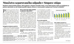 MNOŽSTVO SEPAROVANÉHO ODPADU STÚPA