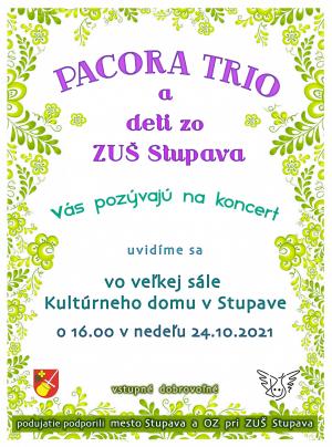 KONCERT PACORA TRIO A DETI ZO ZUŠ STUPAVA